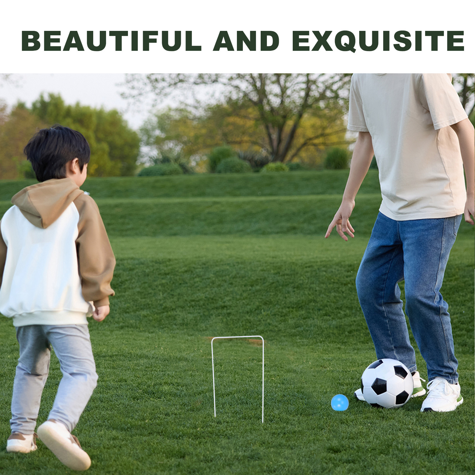Croquet Set Lawn - 1Set Kids Outdoor Croquet Game Set