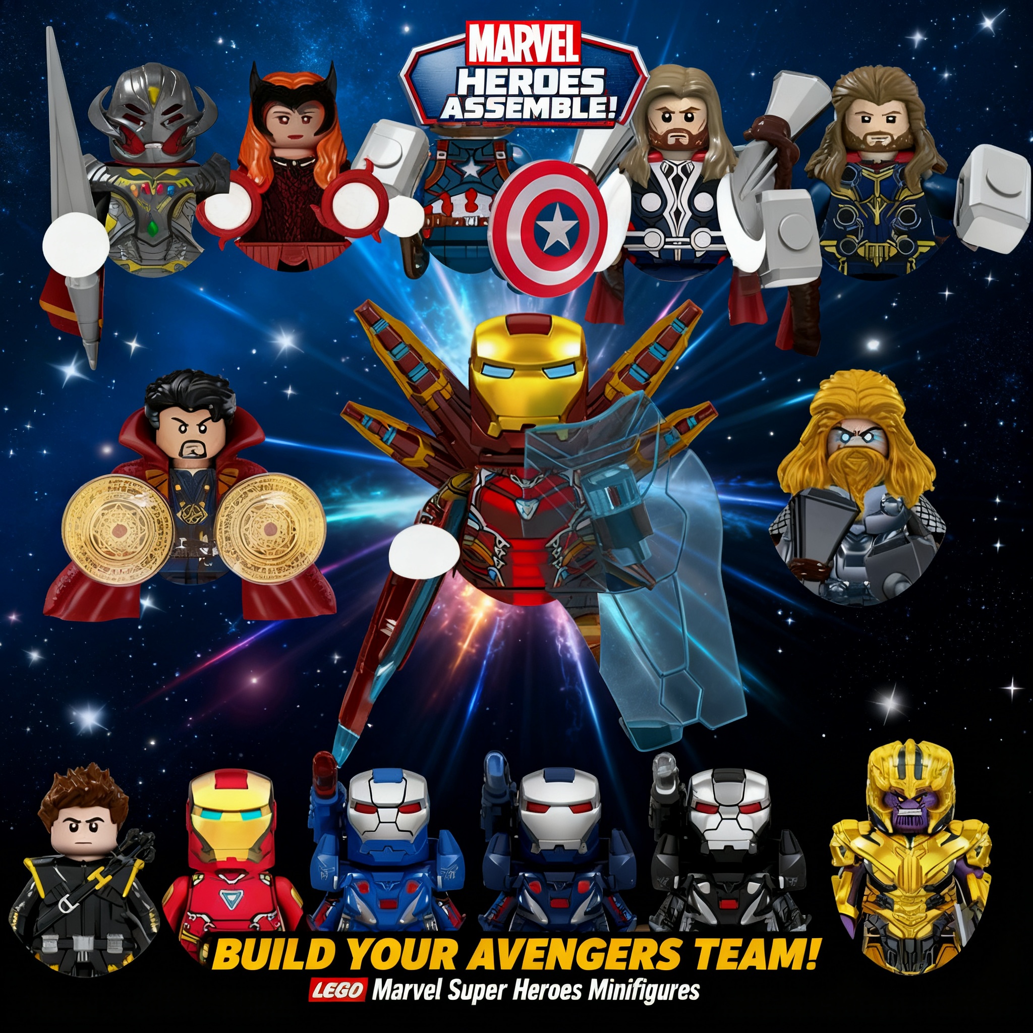 Party Games Kids - 2026 Marvel Building Blocks Bricks For