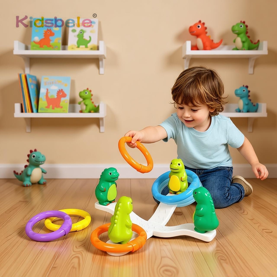 Party Games Kids Indoor - Fun Dinosaur Ring Toss Game for