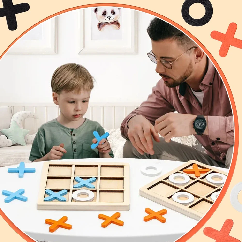 Wooden XO Tic Tac Toe Game Min – Party Games Kids Indoor Bewertung und Preis