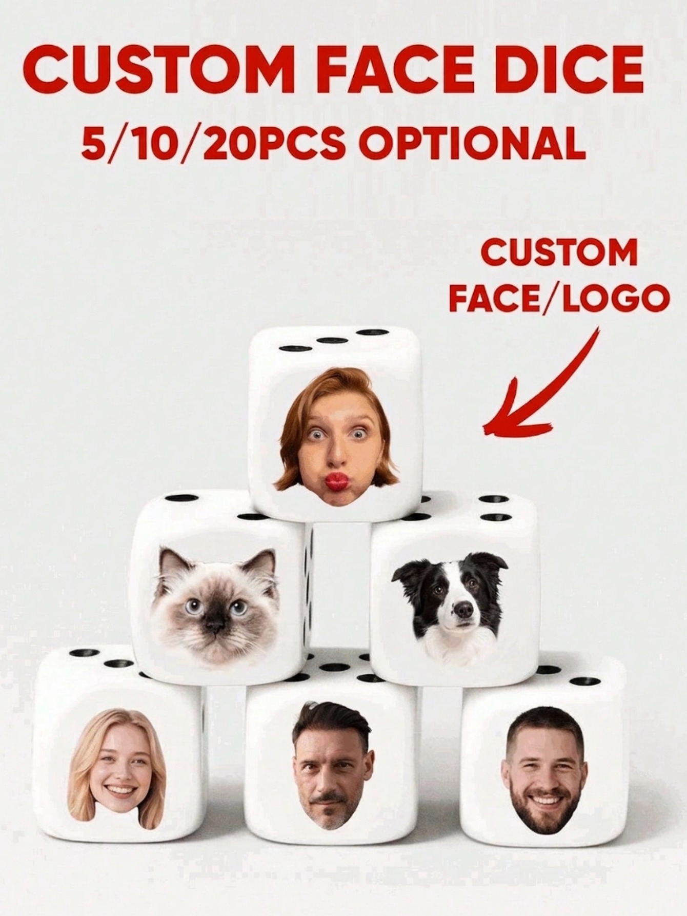 Custom Face Dice Personalized  – Party Family Games Bewertung und Preis