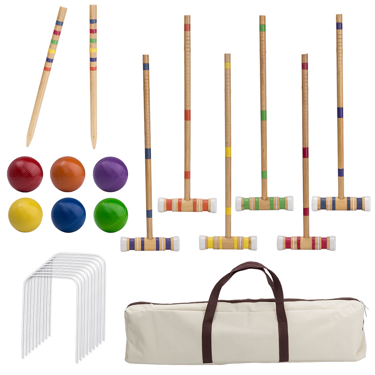 Six-Player Croquet Set with Wo – Croquet Set Lawn Bewertung und Preis