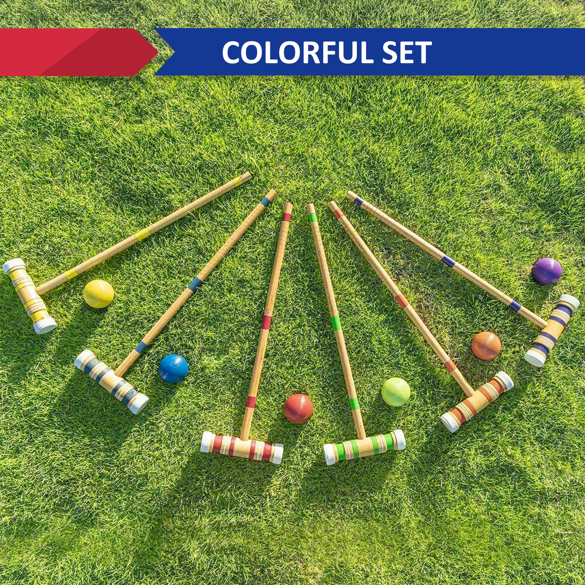 Six-Player Croquet Set with Wo – Croquet Set Lawn Bewertung und Preis