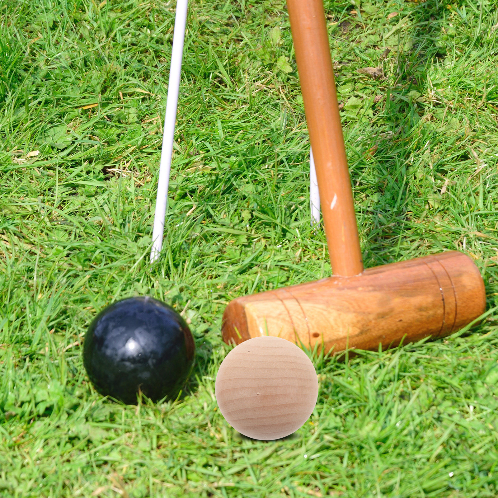 6Pcs Smooth Unfinished Wooden  – Croquet Set Lawn Bewertung und Preis